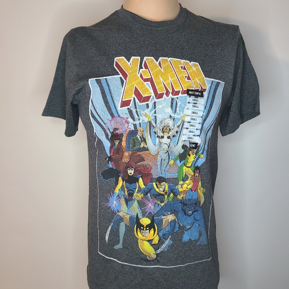 NEW MENS X-Men 1997 Dark Gray Short Sleeve Graphic Shirt Sz S